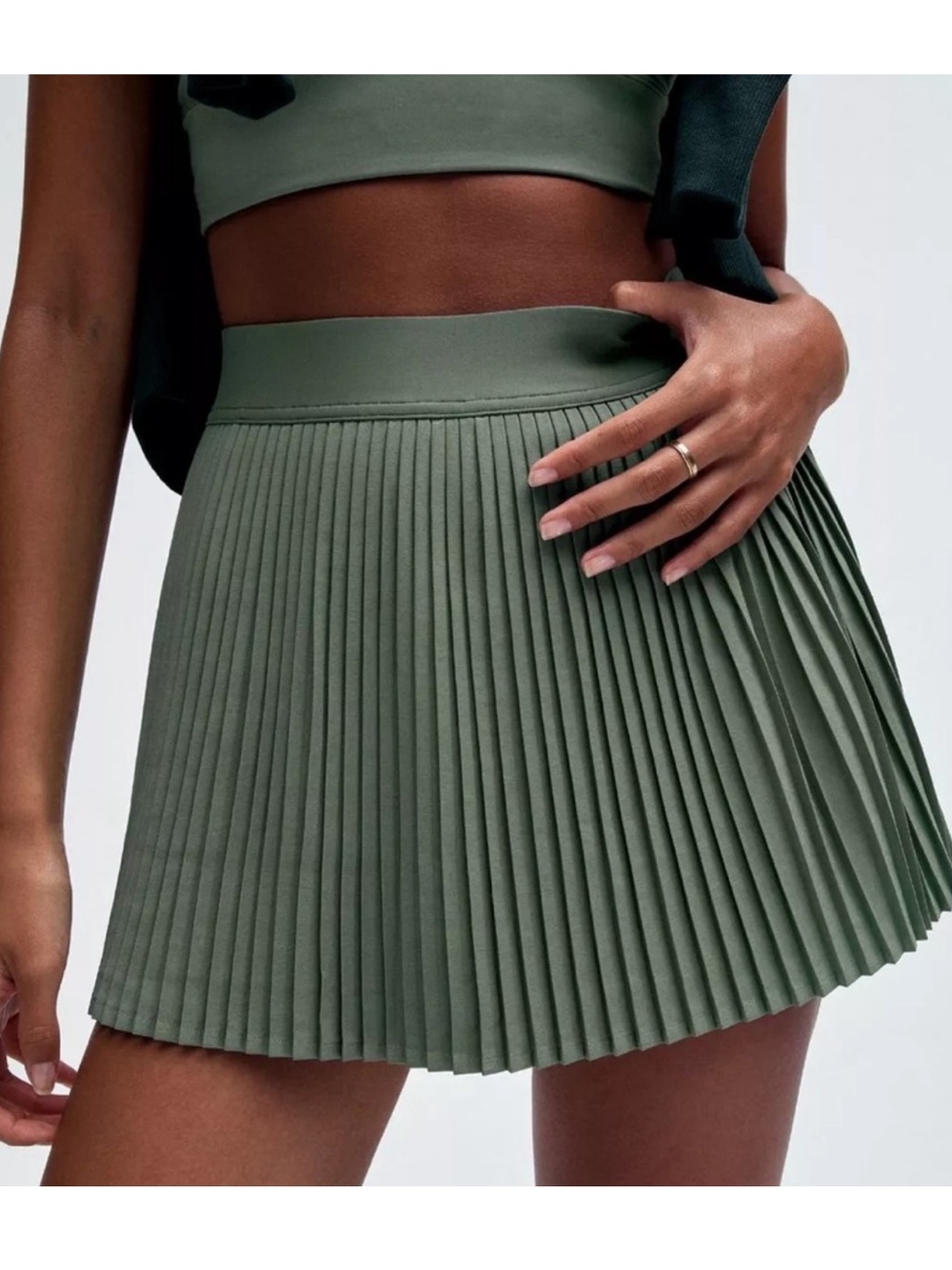 Lululemon Varsity High-Rise Pleated Tennis Skirt Grey Eucalyptus Pickleball